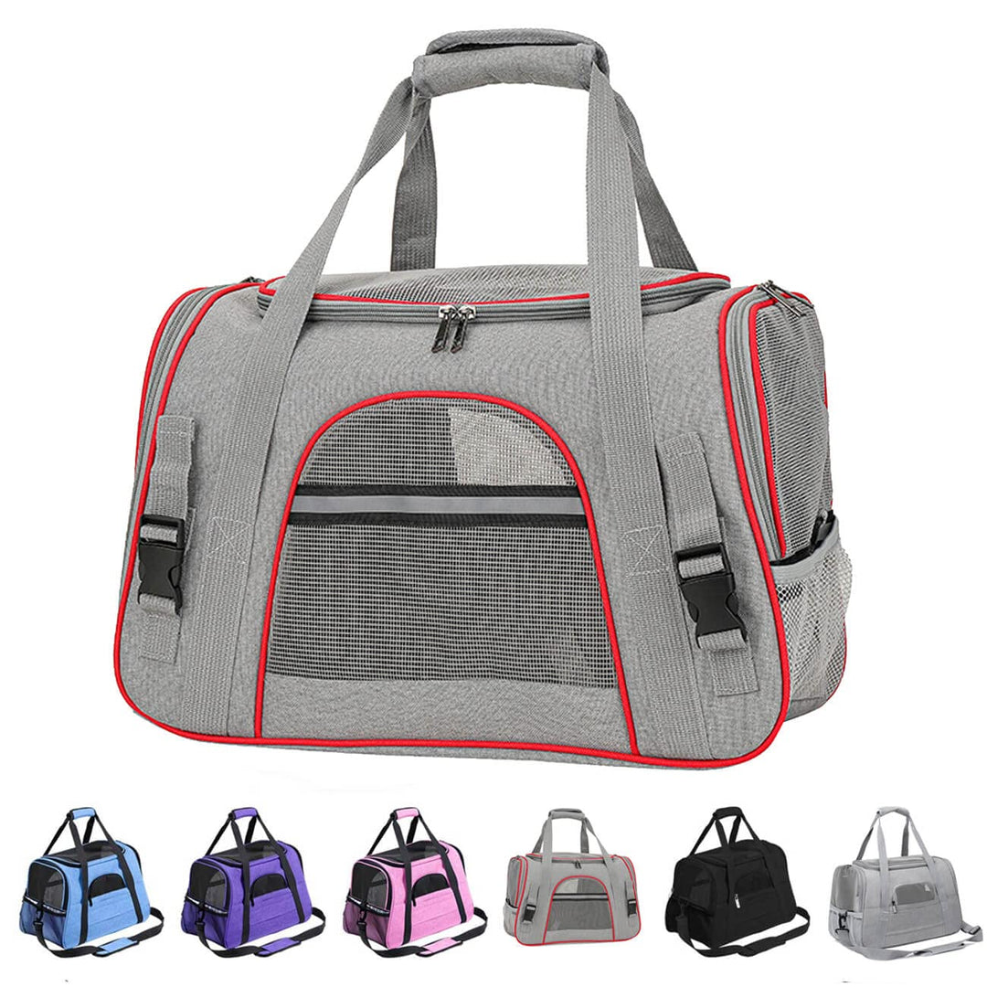 kleine Hunde Transportbox,transportbox Katze, Atmungsaktive und Faltbare Hundebox mit Verstellbarem,