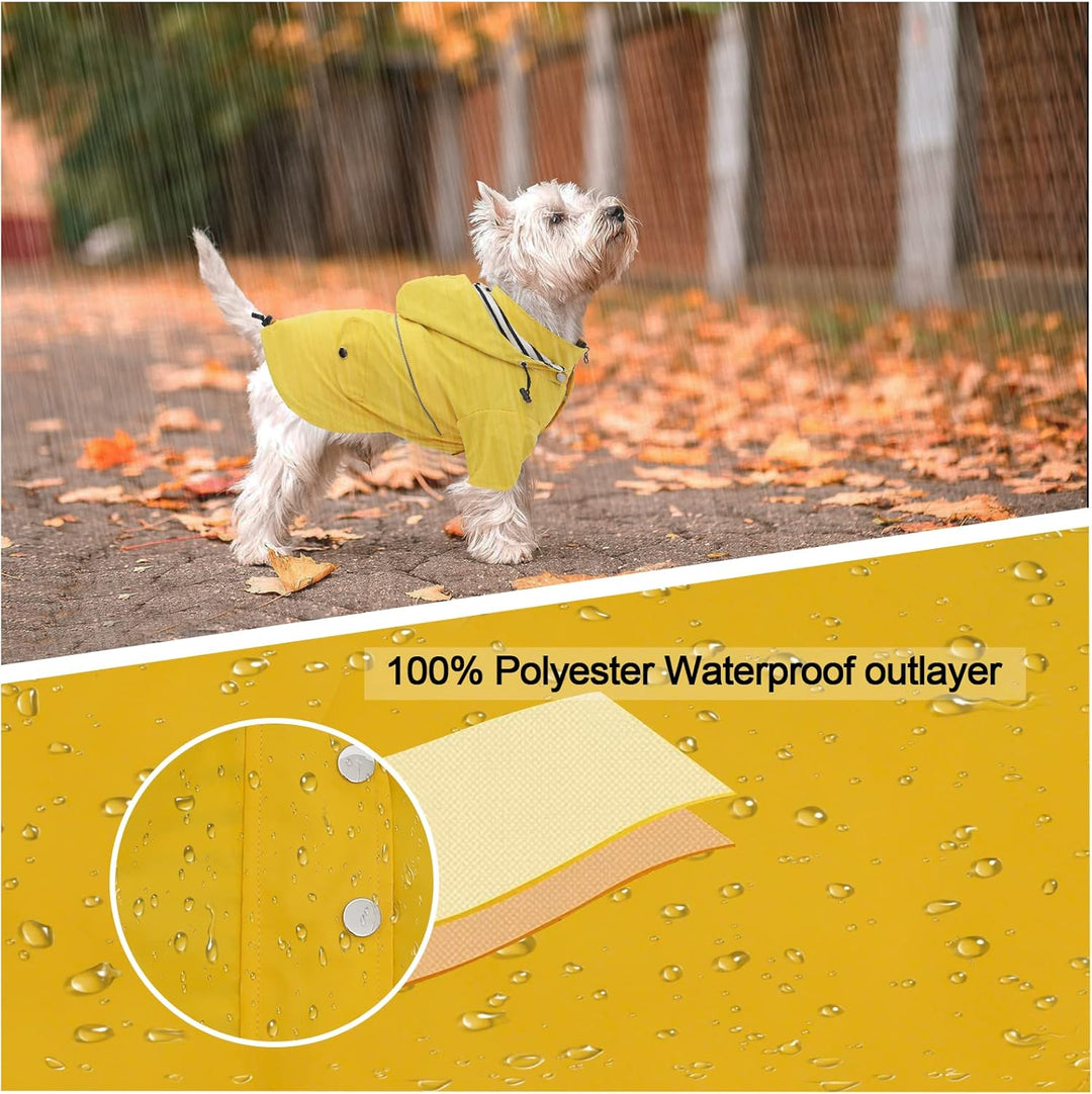 Pethiy Premium Hunde Regenmantel,Regenjacken für Hunde,wasserdicht Hundemantel mit Reissverschluss,H