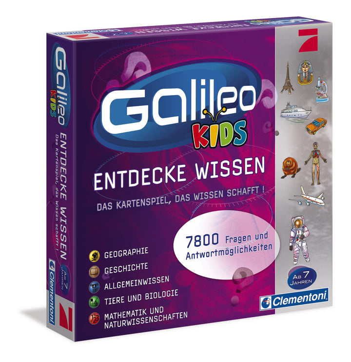 Clementoni Galileo Kids Das grosse Wissens-Quiz - Lehrreiches Kartenspiel Frage-Antwort-Spiel ab 7 J