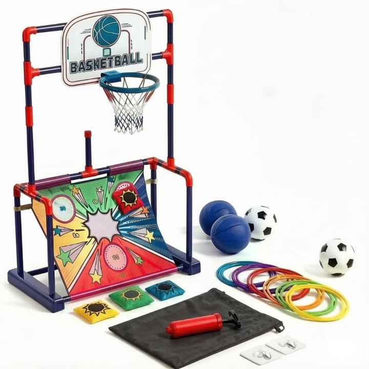 Todeco 4-in-1 Basketballkorb mit LED-Scoreboard