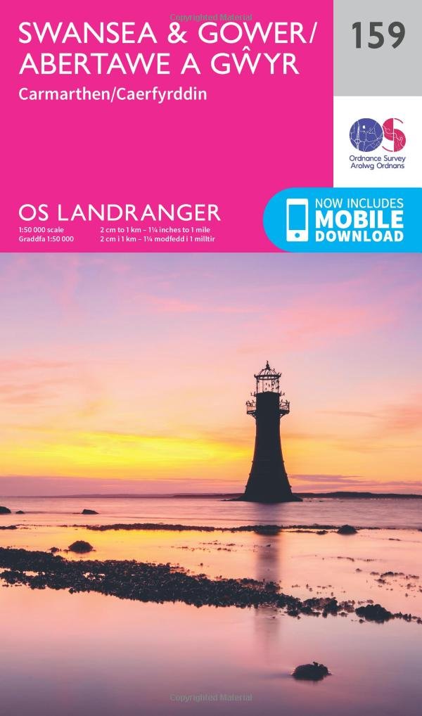 Swansea & Gower, Carmarthen (OS Landranger Map, Band 159), Karte