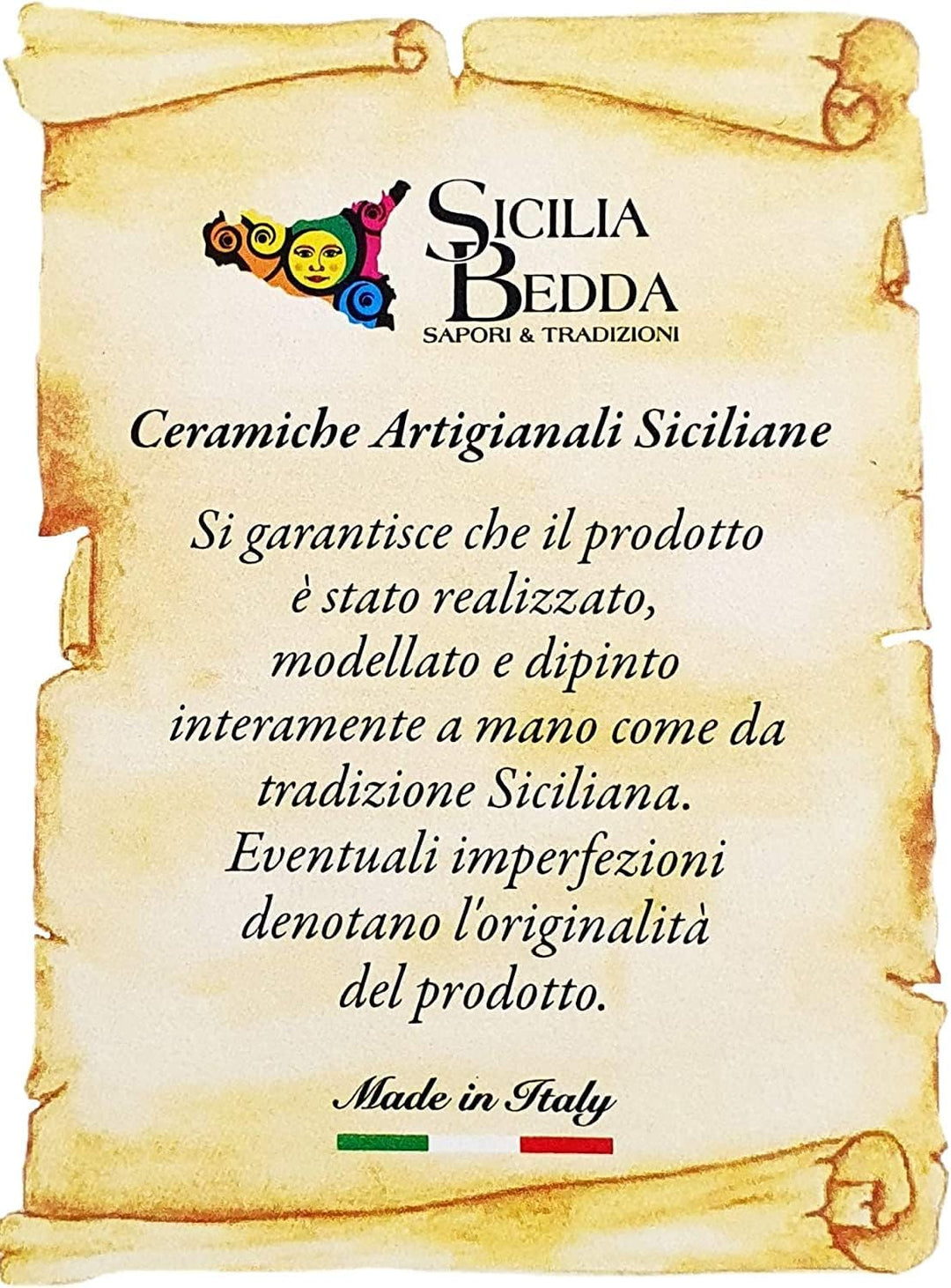 sicilia bedda - Sizilianischer Tannenzapfen mit verziertem Fuss - Modell Majoliche - Keramik von Cal
