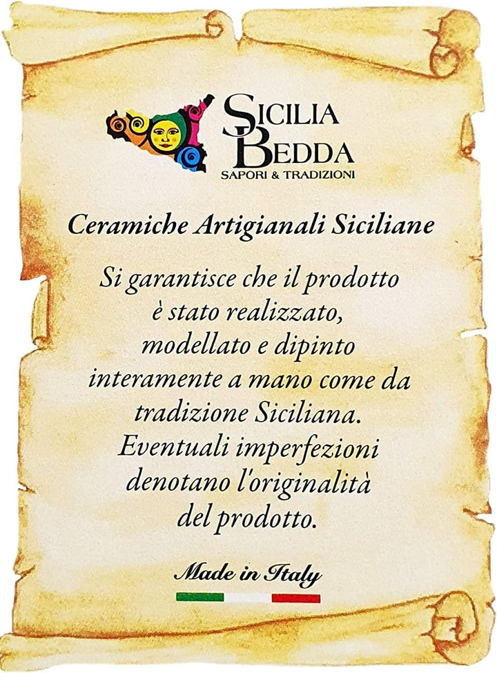 sicilia bedda - Sizilianischer Tannenzapfen mit verziertem Fuss - Modell Majoliche - Keramik von Cal