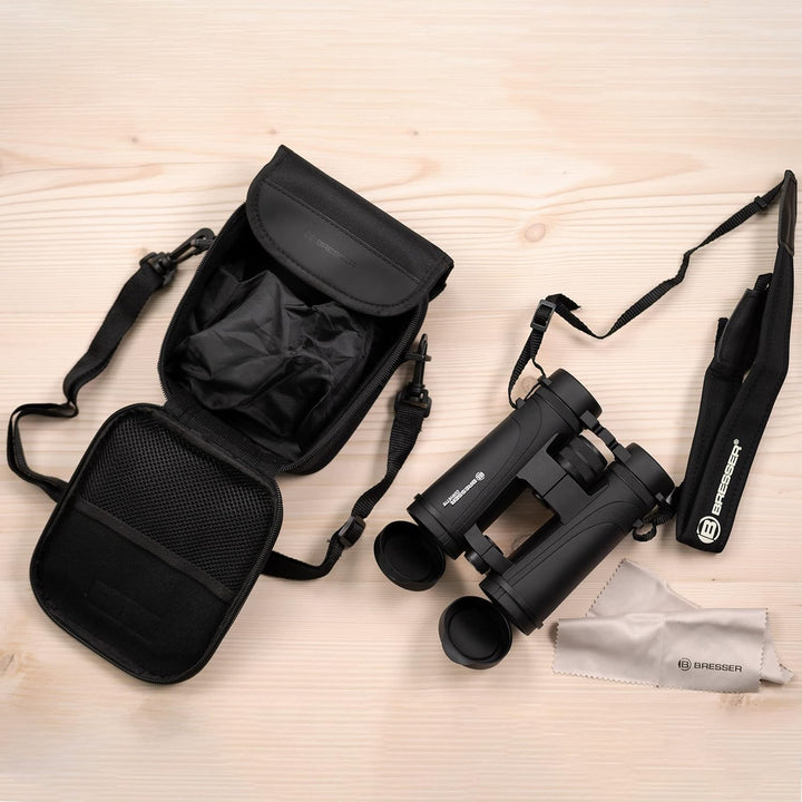 Bresser Fernglas Corvette 10x42 wasserdicht mit Nitrogenfüllung, BaK-4 Glas Prismen, LE-Okularen für