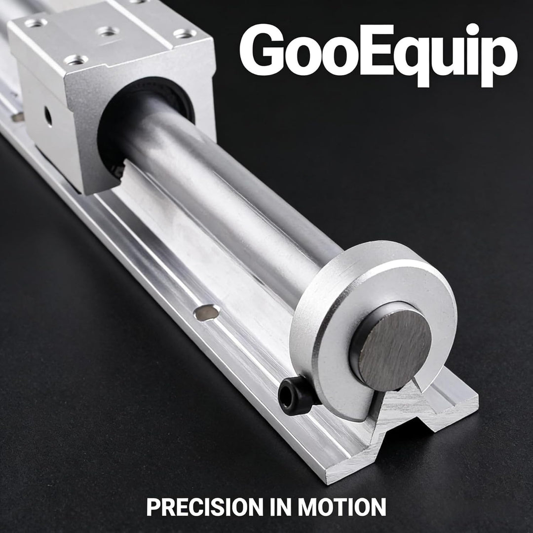 GooEquip Linearführung SBR12 1000mm 2 x Linearschienen und 4 x Lagerblöcke mit SBR12 Schienenstopper