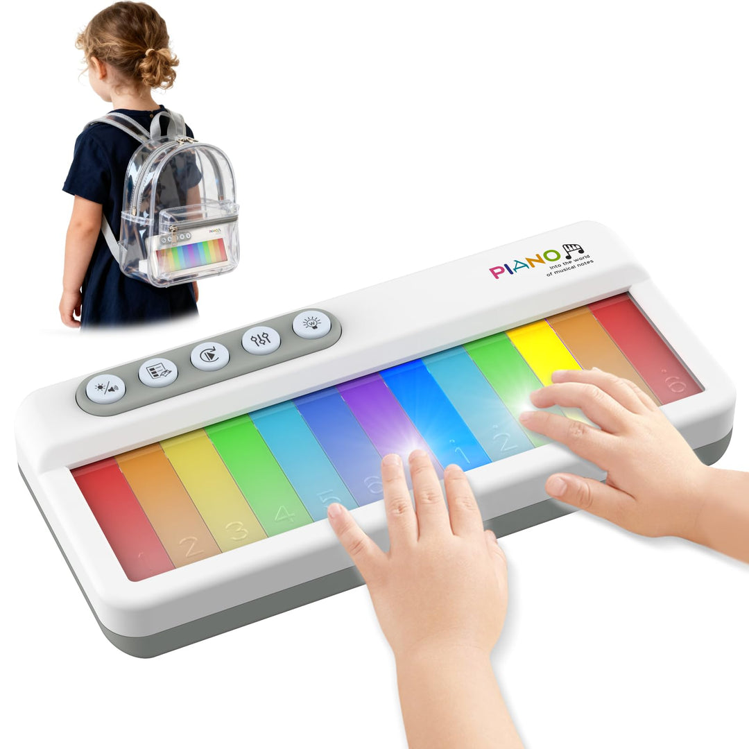 Pup Go Tragbares Elektronisches Klavier-Spielzeug für Kinder ab 2 Jahren, Regenbogen-Touchscreen-Tas