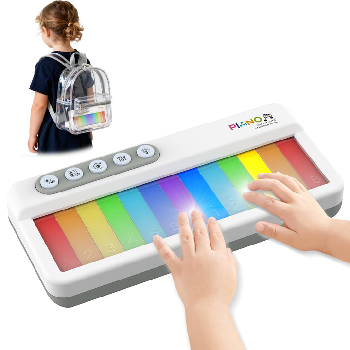 Pup Go Tragbares Elektronisches Klavier-Spielzeug für Kinder ab 2 Jahren, Regenbogen-Touchscreen-Tas