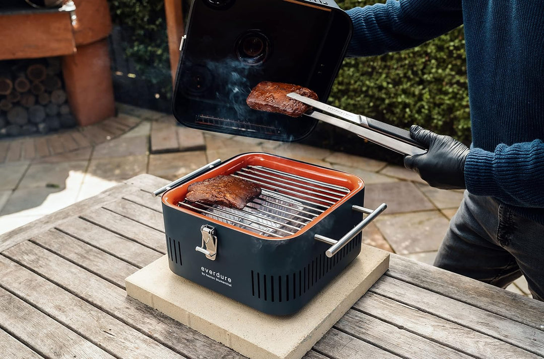 everdure by heston blumenthal Premiumpinzette mit Softgriff Grösse L I Grillpinzette aus gebürstetem