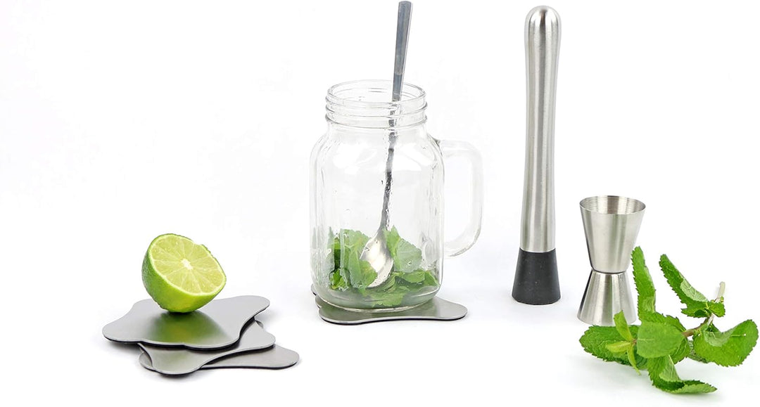 Yoko Design 1238 Mojito-Set aus Edelstahl, 21,6 x 17,5 x 5 cm, Grau