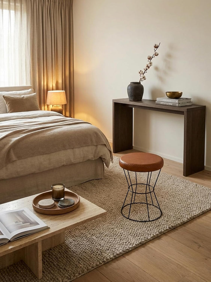 KADIMA DESIGN Industrial Sitzhocker, Sicherer Sitzkomfort in extravagantem Echtleder