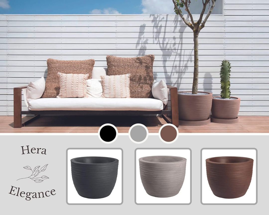 Tecnokit NICOLI HERA Elegance Harz Vase für Innen und Aussen Ø 30, 40, 50, 60 cm elegante und geripp