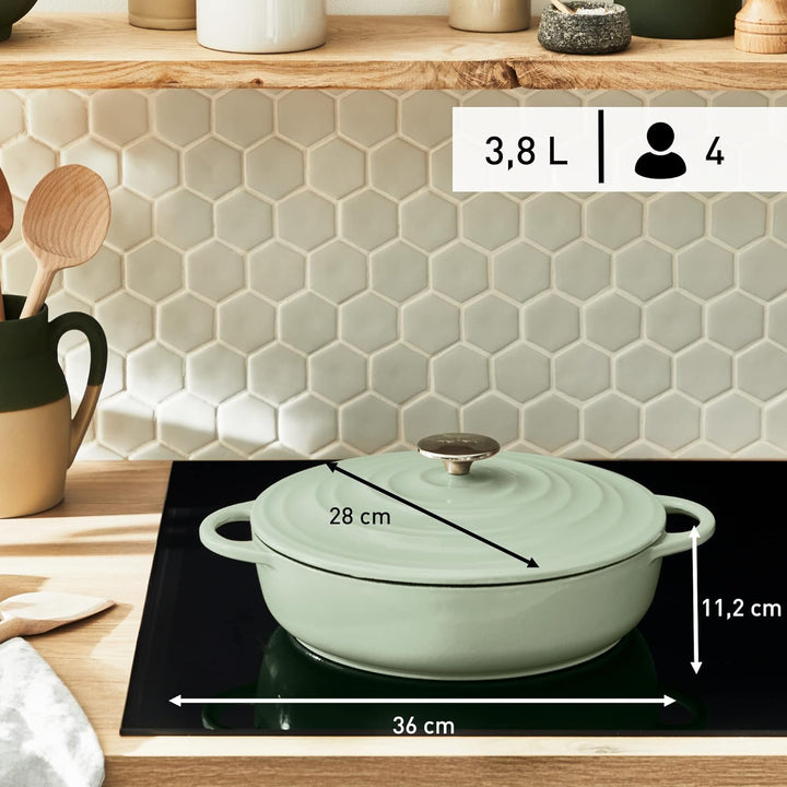 Tefal E25872 LOV Servierpfanne 28 cm | wiedergewonnenes Gusseisen | optimale Wärmespeicherung | für