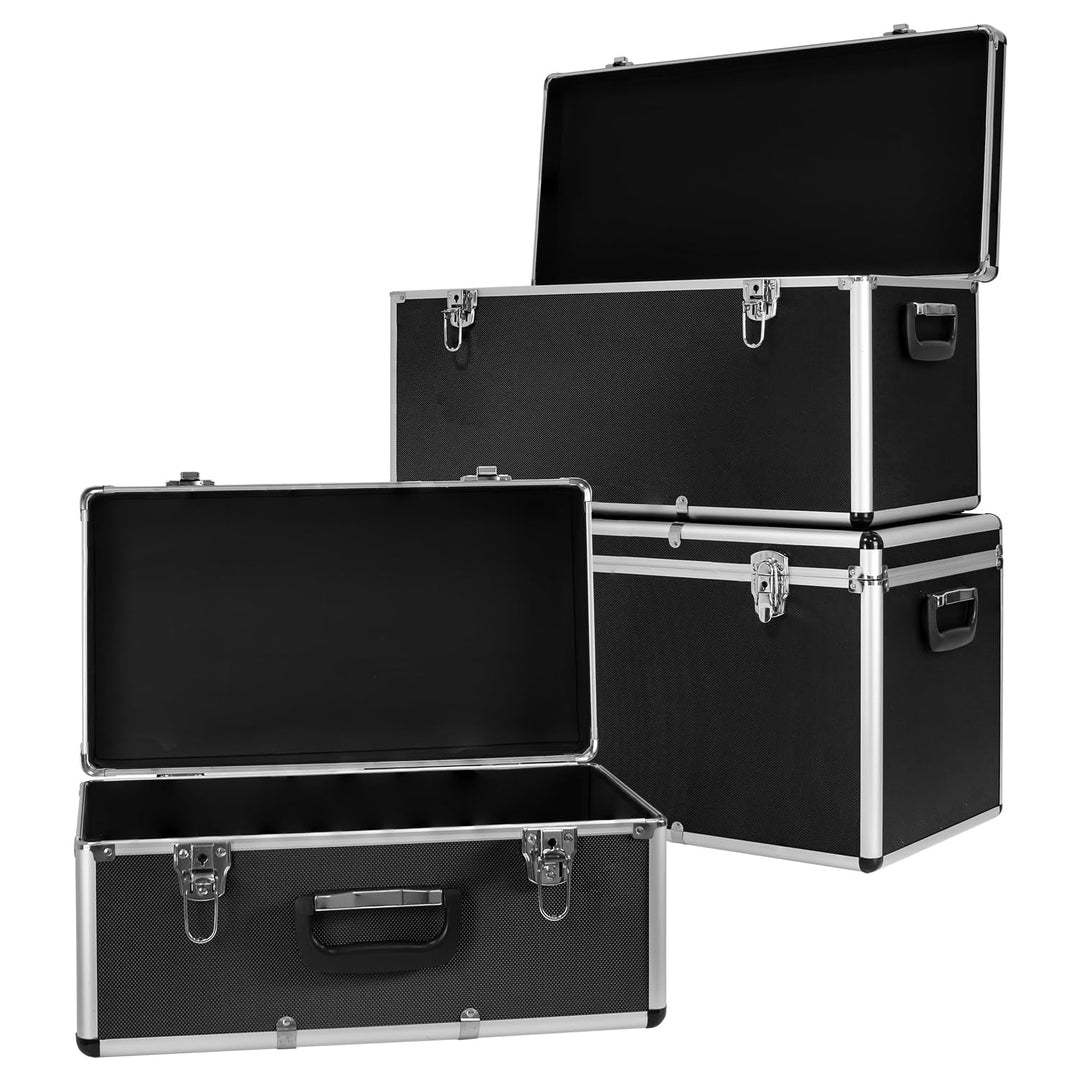 trucky Aluminium 3er Set Schwarz Boxen Alukiste 3x Alu Box Koffer Kiste Transportbox Werkzeugkiste W
