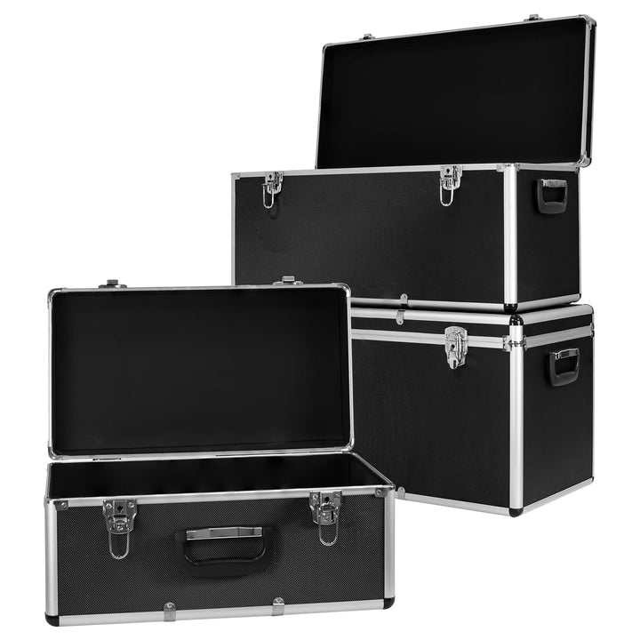 trucky Aluminium 3er Set Schwarz Boxen Alukiste 3x Alu Box Koffer Kiste Transportbox Werkzeugkiste W
