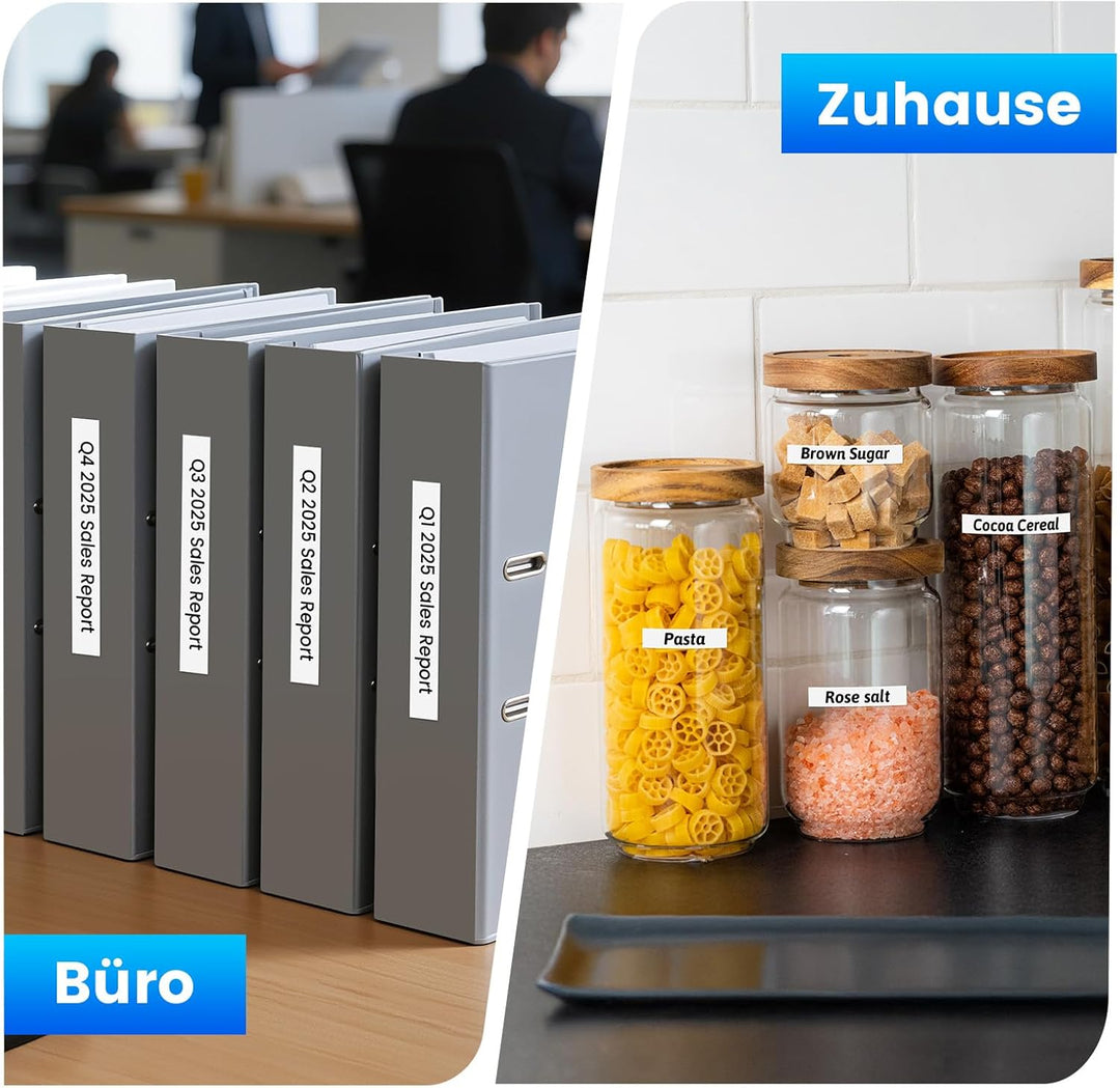 Suminey Schriftband TZe221, 9mm Schwarz auf Weiss, Kompatibel mit Brother P-touch 1000 1010 1280 H10