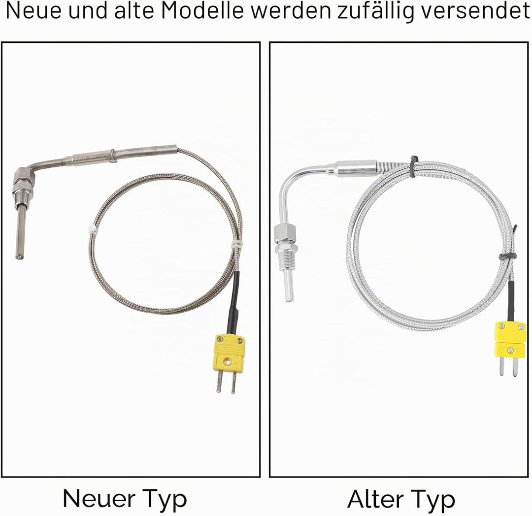 Walfront - Thermoelement Typ K, Temperaturfühler 1/8 Zoll (3 mm) NPT-Gewinde, Abgastemperatursonde m