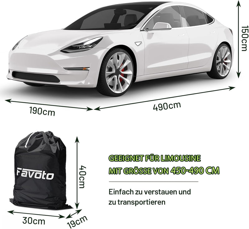 Favoto Autoabdeckung Winter Vollgarage Auto Abdeckplane Staubdicht Wasserdicht Autohülle Autoplane C