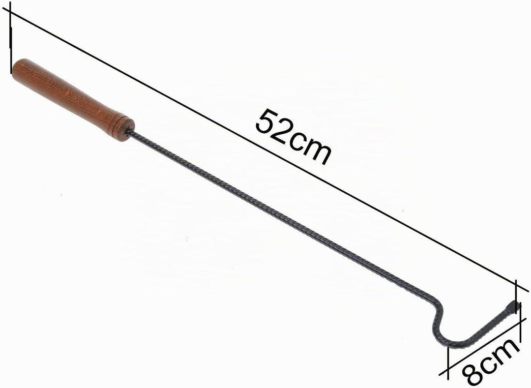 3er Set kaminbesteck schwarz, Kaminzubehör, Kaminwerkzeug, Kamingarnitur mit Schürhaken, Aschekratze