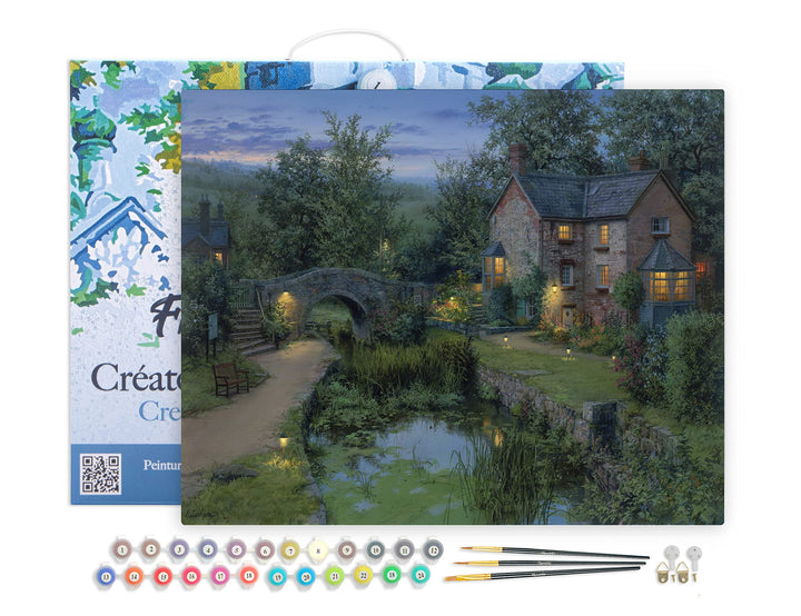 Figured'Art Malen Nach Zahlen Erwachsene Mit Rahmen Altes Landhaus - Paint by Numbers Basteln DIY Ba
