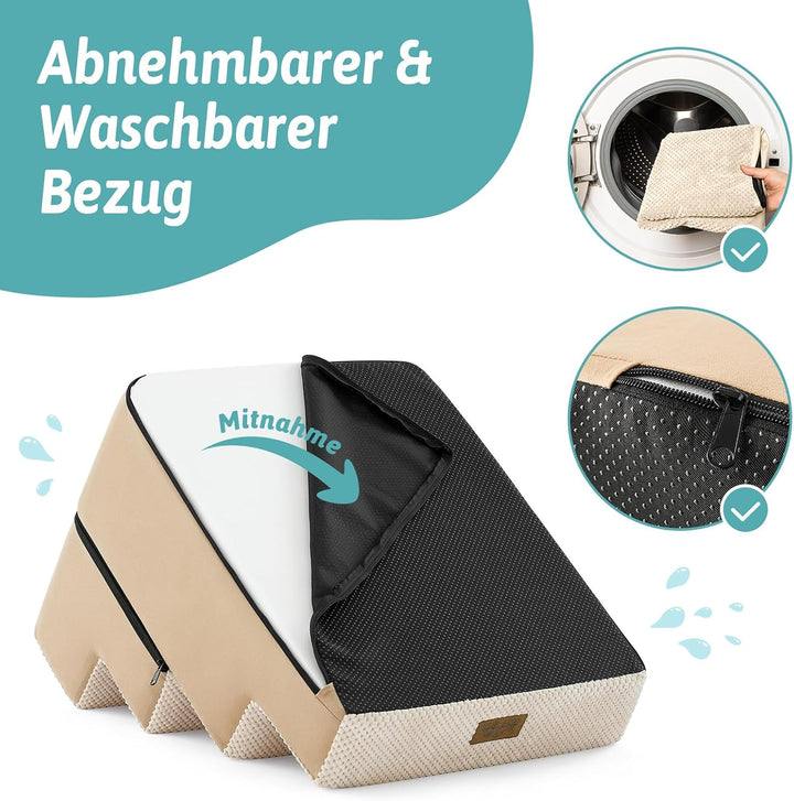 COZY KISS Hundetreppe 4 Stufen 45cm Hoch, 2-in-1 Hundetreppen für Kleine Hunde Alte Katzen, Faltbare