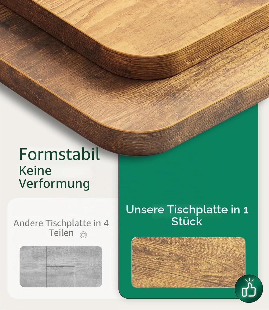 MAIDeSITe Tischplatte 140x70 cm Schreibtischplatte 25 mm stark - DIY Stabile Bürotischplatte – Perfe