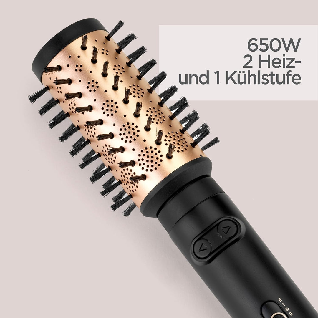 BaByliss Big Hair Luxe Rotierende Warmluftbürste, Föhnbürste mit 4 Aufsätzen zum Glätten, Bürsten un