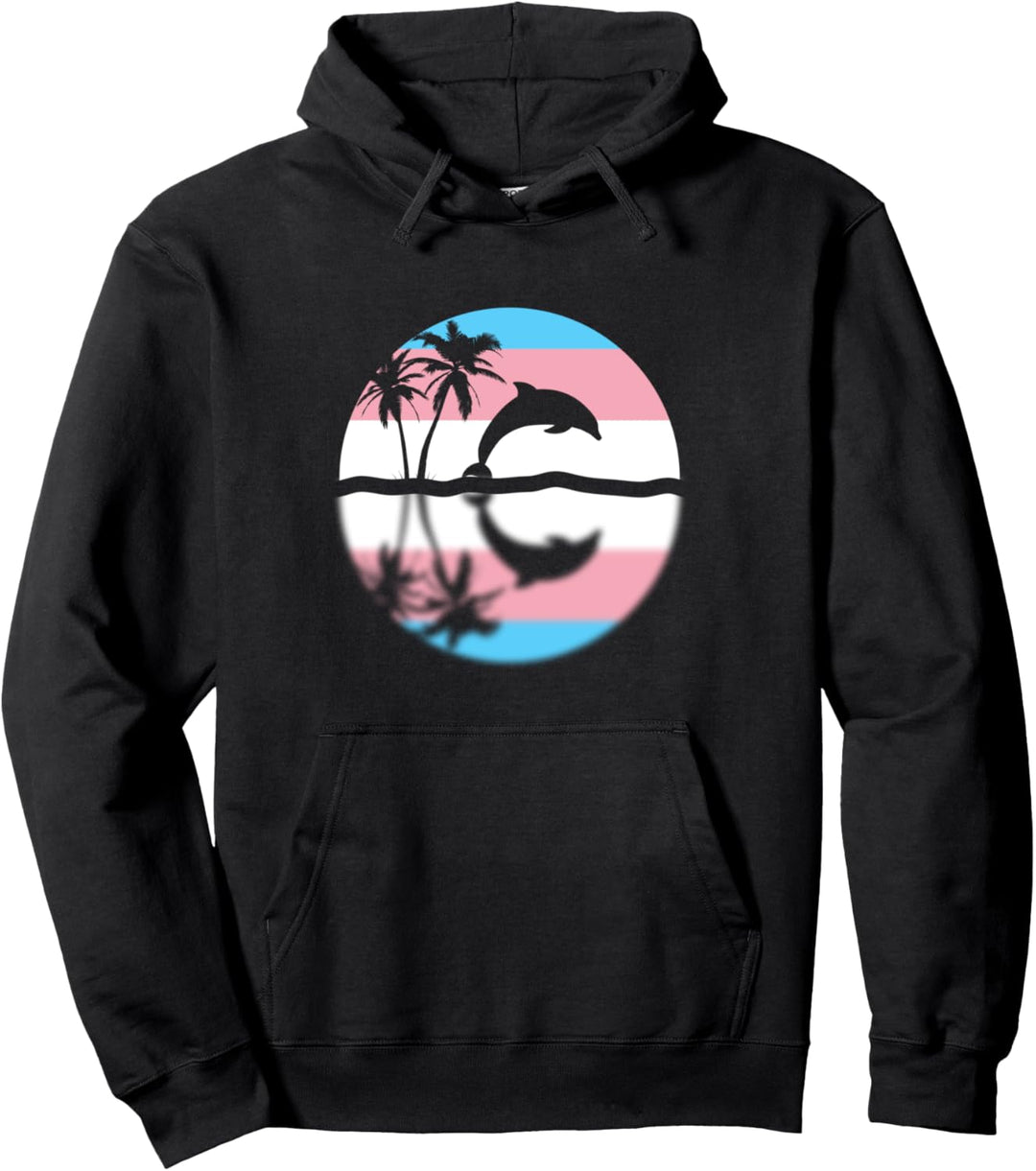 Dezenter Transgender Pride Sunset, Trans Flag, Pride Month Pullover Hoodie