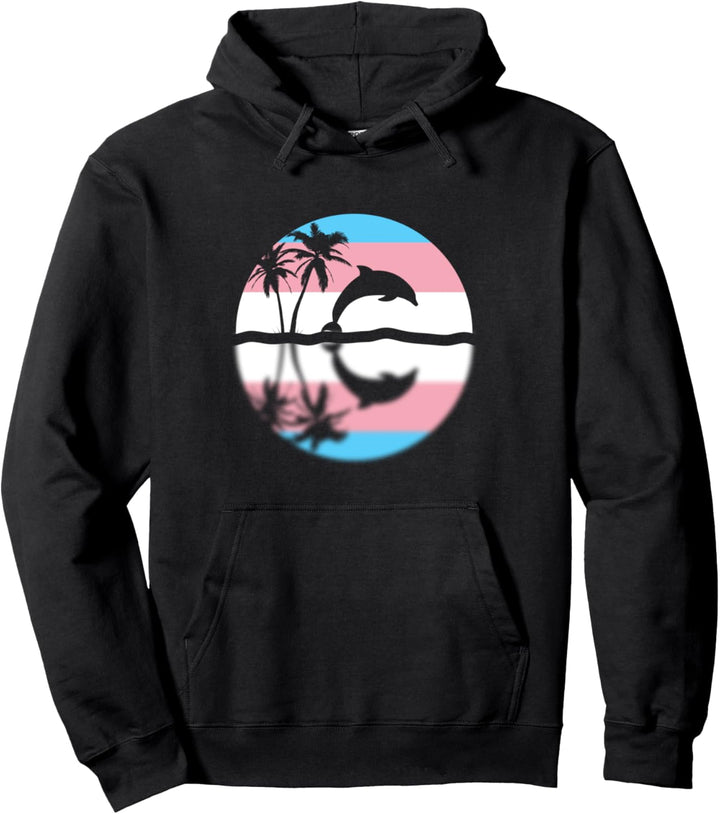 Dezenter Transgender Pride Sunset, Trans Flag, Pride Month Pullover Hoodie