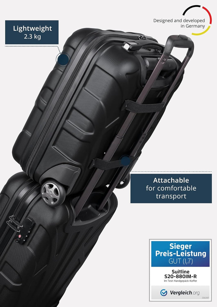 Suitline - 2er Trolley - Koffer Set Grössen Schwarz 2er Set S+L, Schwarz 2er Set S+L