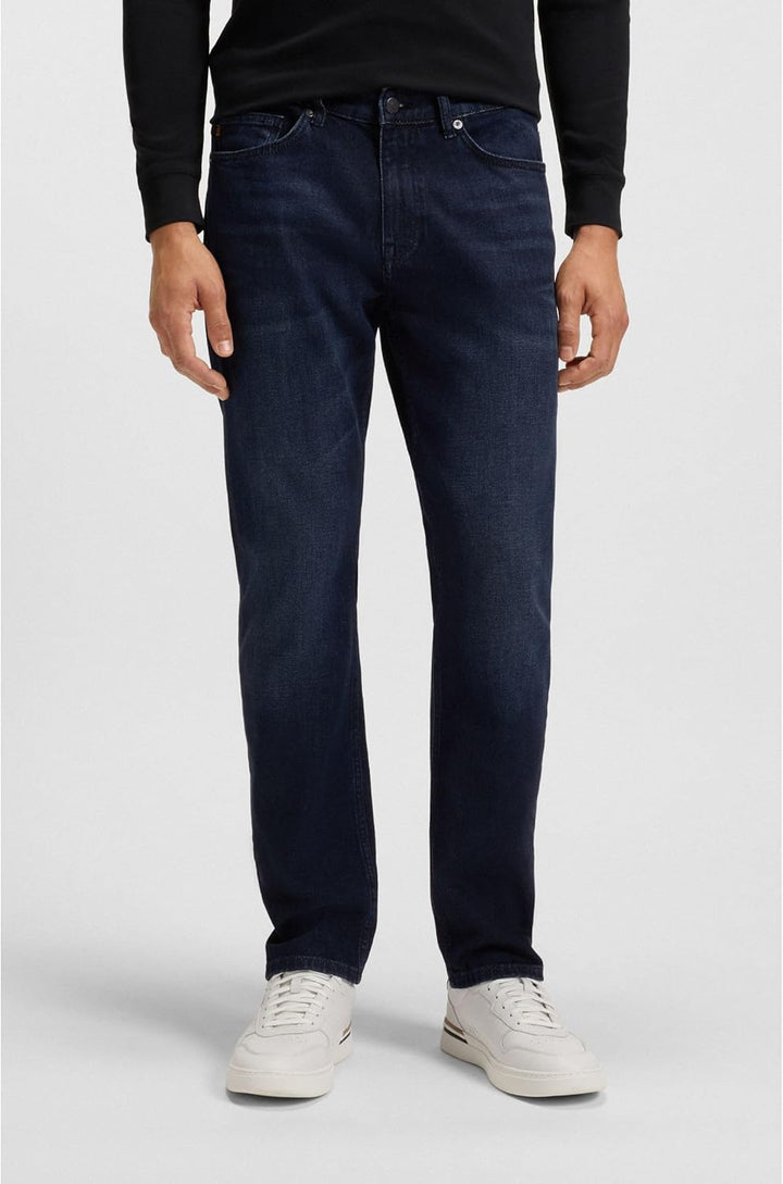BOSS Herren Delaware BC-L-C Blaue Slim-Fit Jeans aus komfortablem Stretch-Denim 30W / 32L Dark Blue4