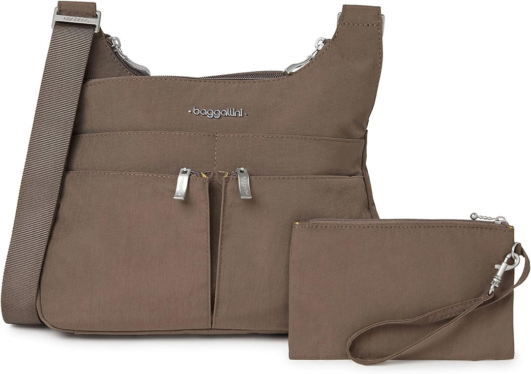 Baggallini Cross-Over-Crossbody-Tasche – leicht, wasserabweisend Portobello, Portobello