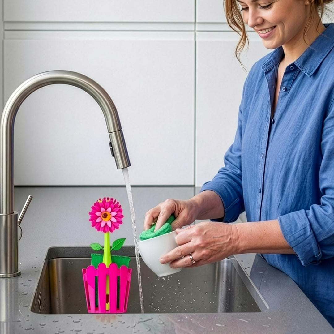 Vigar Flower Power Spülset Korb pink