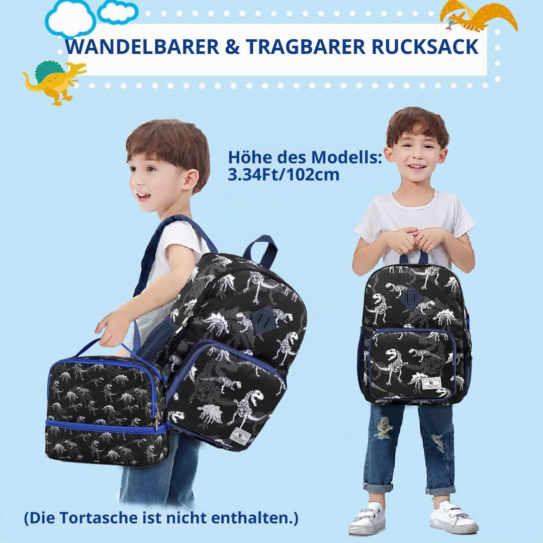 VX VONXURY Schulrucksack, Convertible Vorschule Kleinkind Jungen Bookbag Passt A4 Ordner (Blue Shark