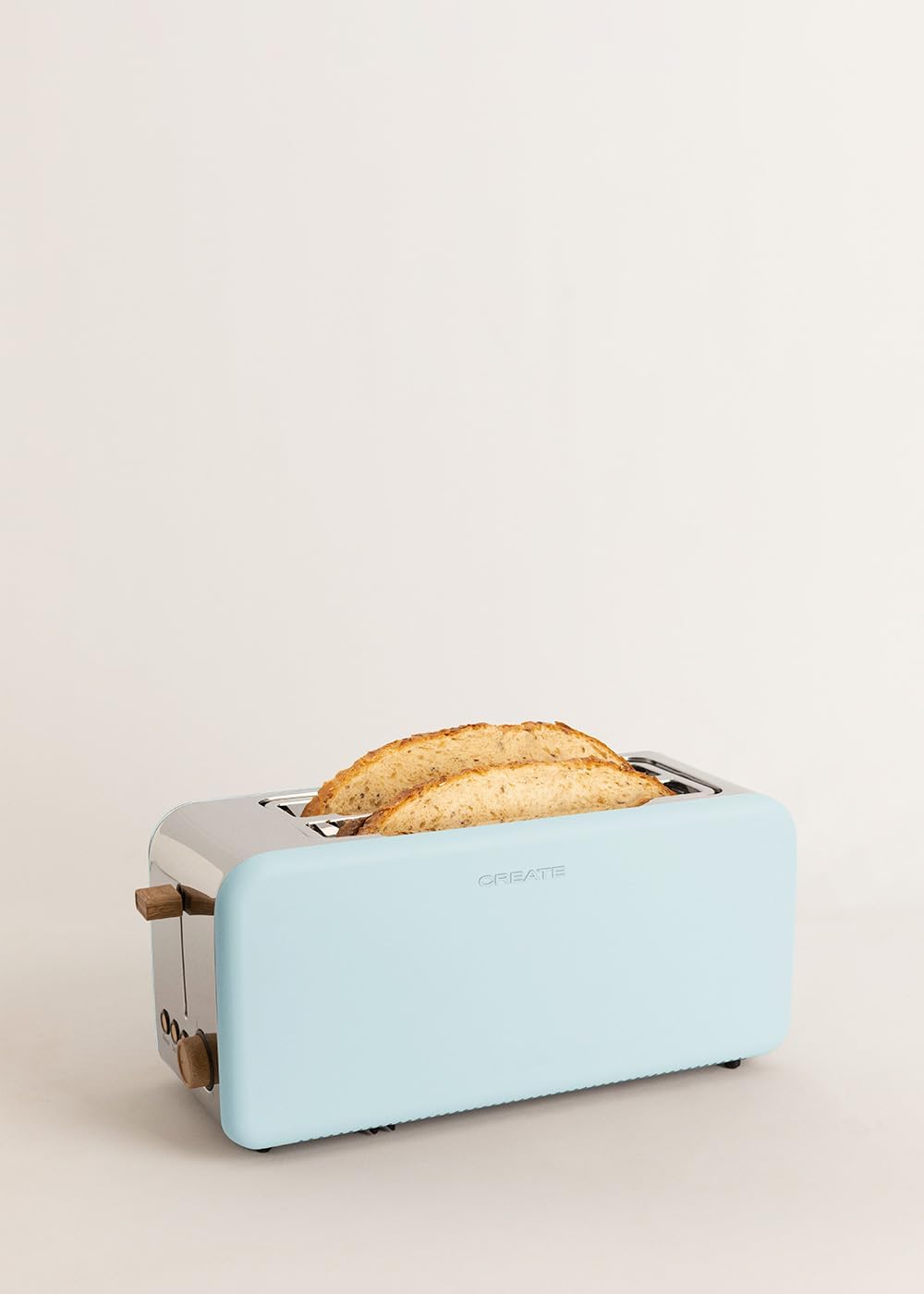 CREATE/TOAST RETRO XL/Toaster Pastellblau / 6 Leistungsstufen, Krümelschublade, Thermostat, Auftauen