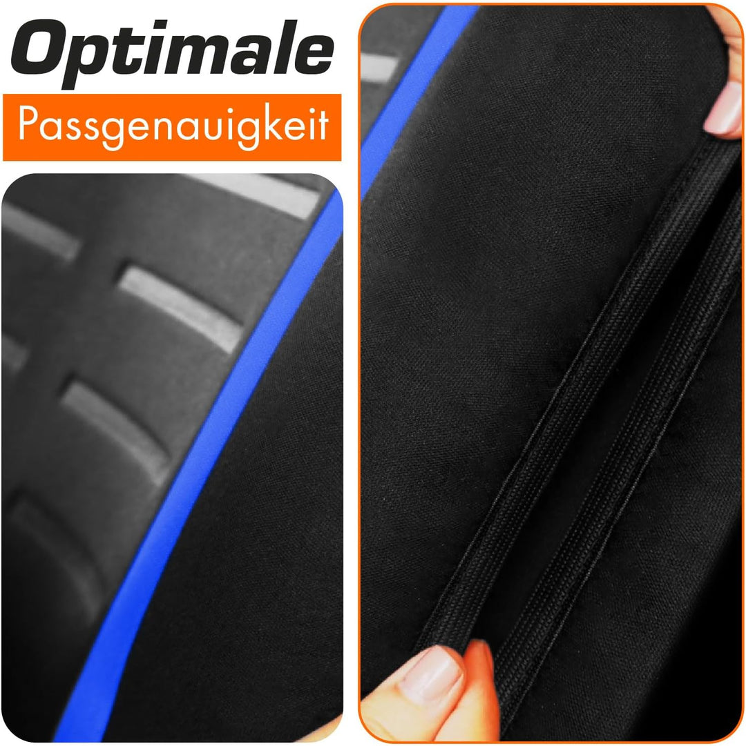 Upgrade4cars Autositzbezüge Set für Pilotensitze | Autositzbezug Komplettset in Blau | Autoschonbezü