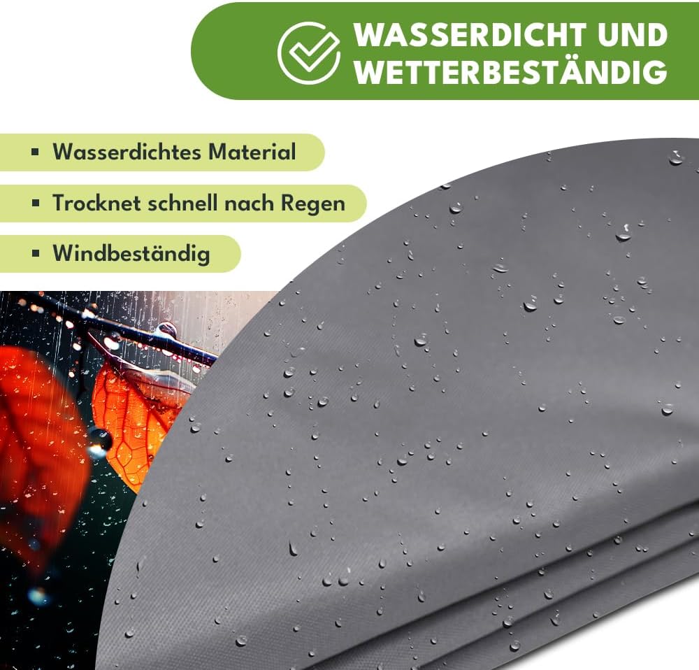 KRUMAD Sonnensegel Rechteckig 3m x 2m, Grau, UV-Schutz, Wasserdicht, Wetterfest, für Garten, Balkon