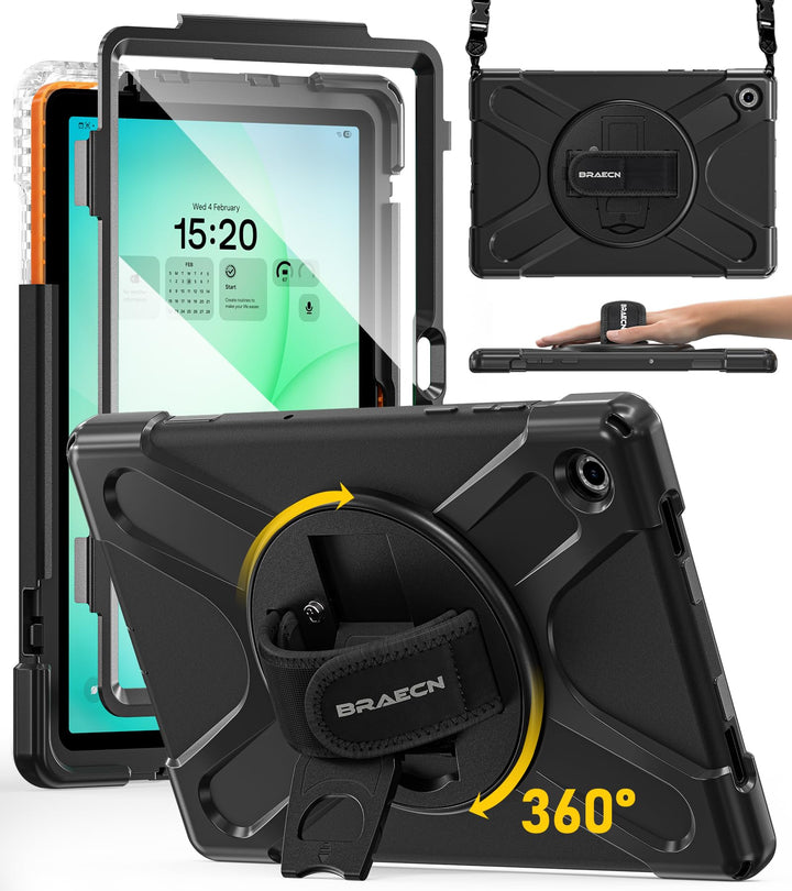 BRAECN für Galaxy Tab A11+ Hülle - Samsung Tablet A11 Plus 11" 2025 Schwarz | Stossfeste Schutzhülle