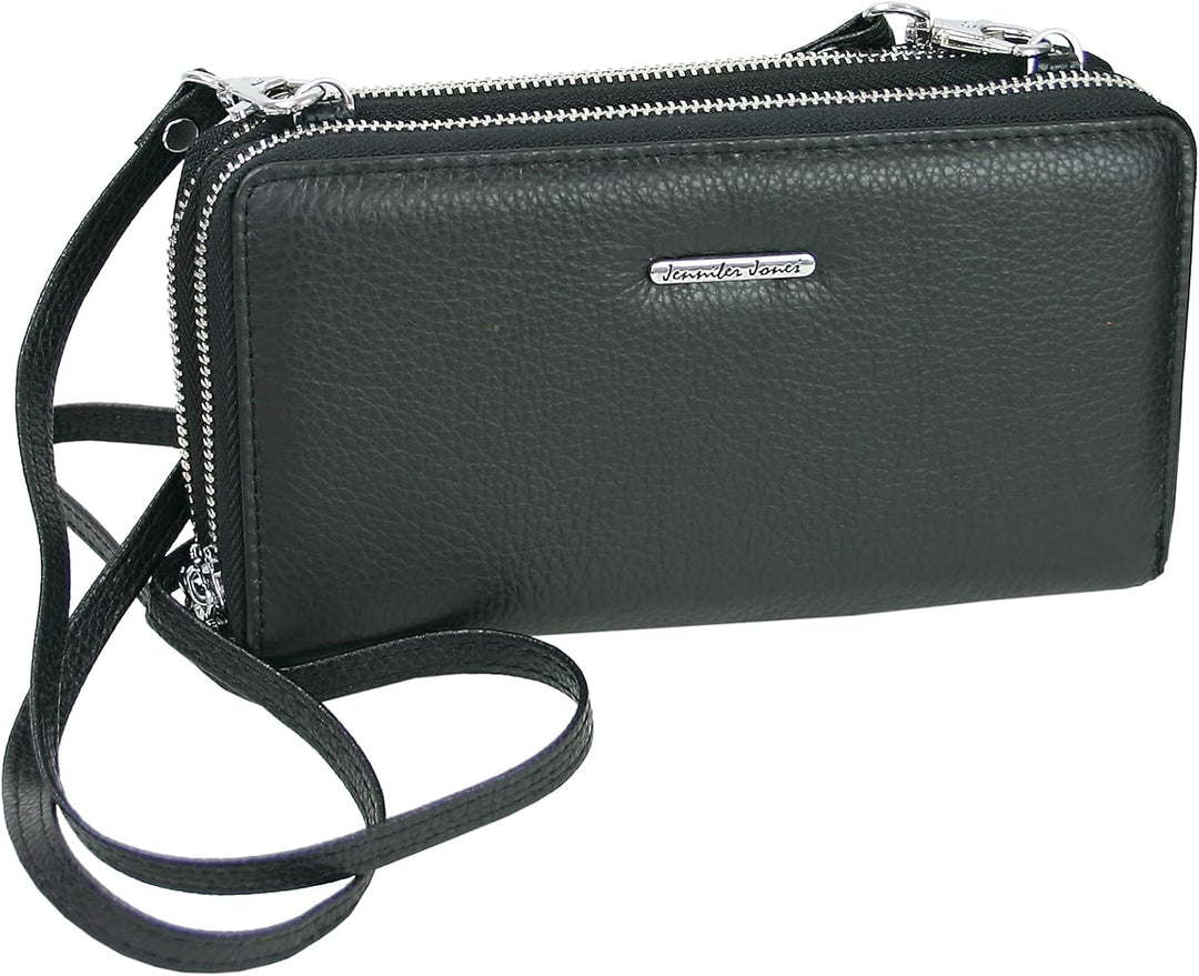 Jennifer Jones - Echt Leder Handtasche mit Handyfach - 2in1 Handytasche & Geldbörse mit RFID-Schutz