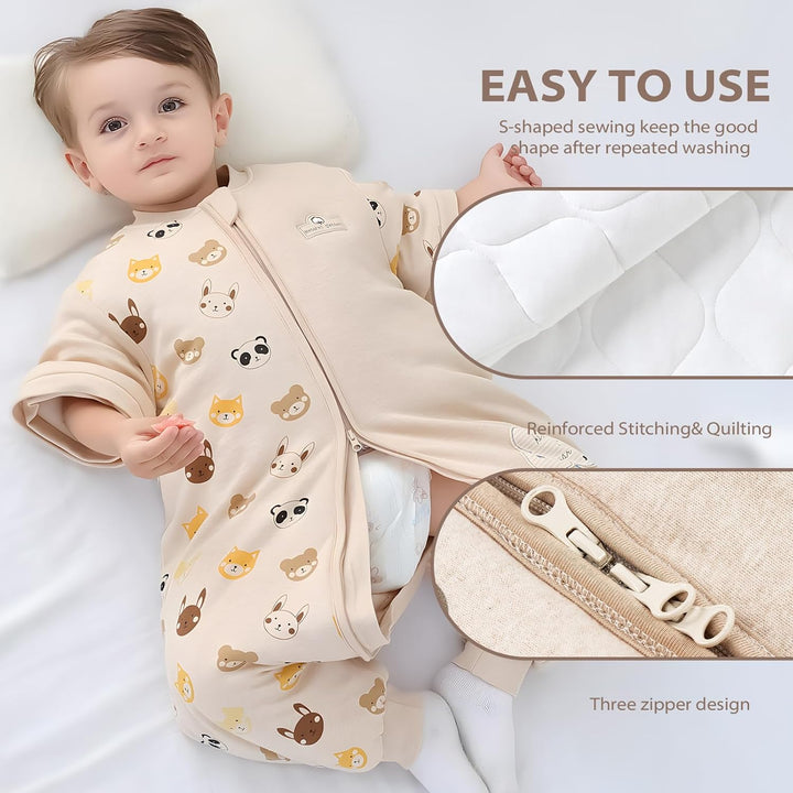 Baby Schlafsack mit Beinen Warm gefüttert winter kinder schlafsack abnehmbaren Ärmeln，Junge Mädchen