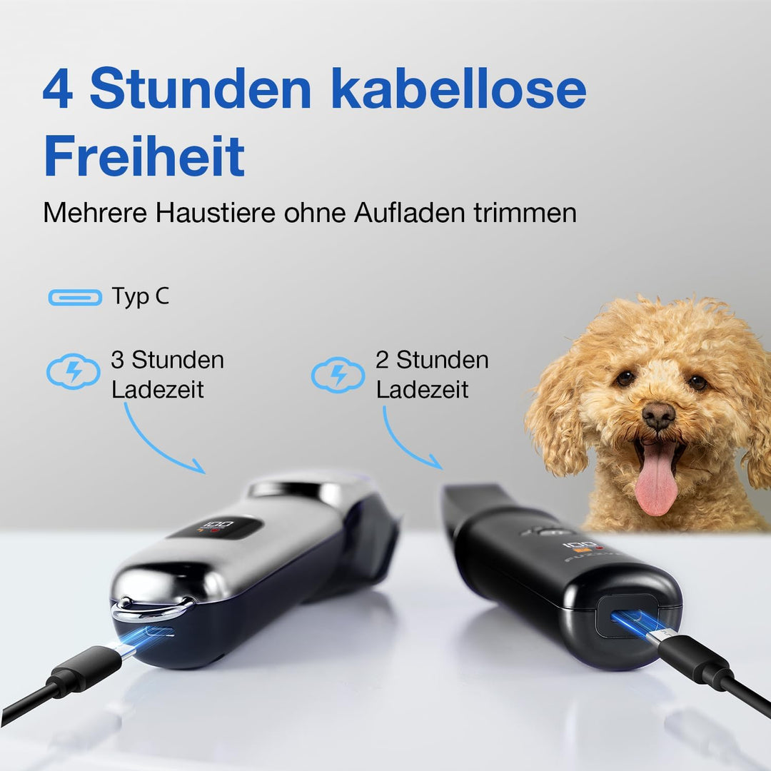 Hundeschermaschine 3 in1 Set, Schermaschine Hund Haarschneidemaschine für Dichtes Verfilztem Fell,Le