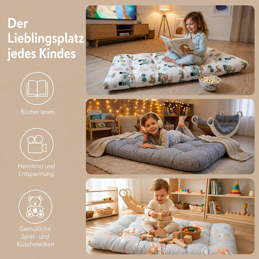 Krabbeldecke für Baby Kissen für Kletterbogen 60x120 cm - Bodenkissen Kinder Matte für Montessori Sp