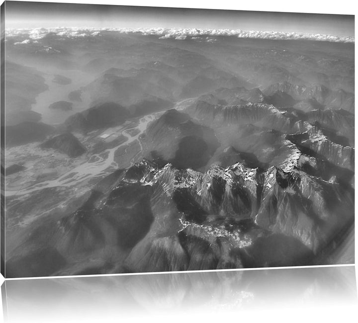 Pixxprint gewaltiges Gebirge als Leinwandbild/Grösse: 100x70 cm/Wandbild/Kunstdruck/fertig bespannt,