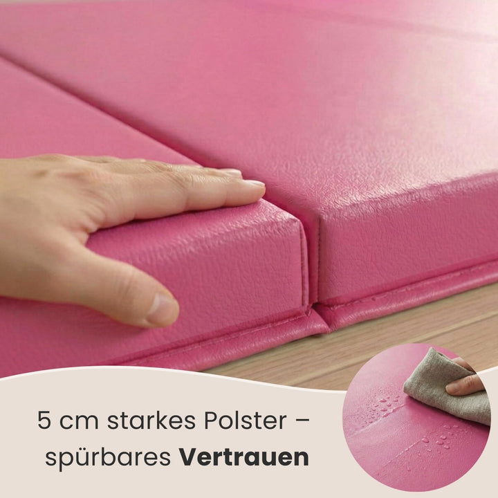 eyepower klappbare Turnmatte für Zuhause 180x60x5 cm - dicke Gymnastikmatte - Weichbodenmatte faltba