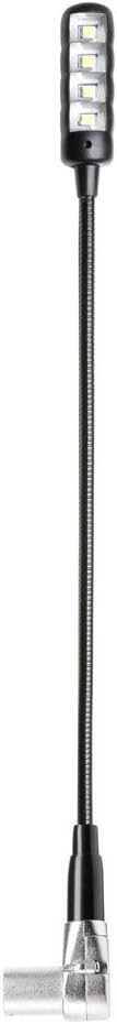ah Stands SLED1ULTRAXLR4AC Gewinkelte 4-polig XLR Schwanenhalsleuchte mit 4 COB LEDs und Farbwahl sc