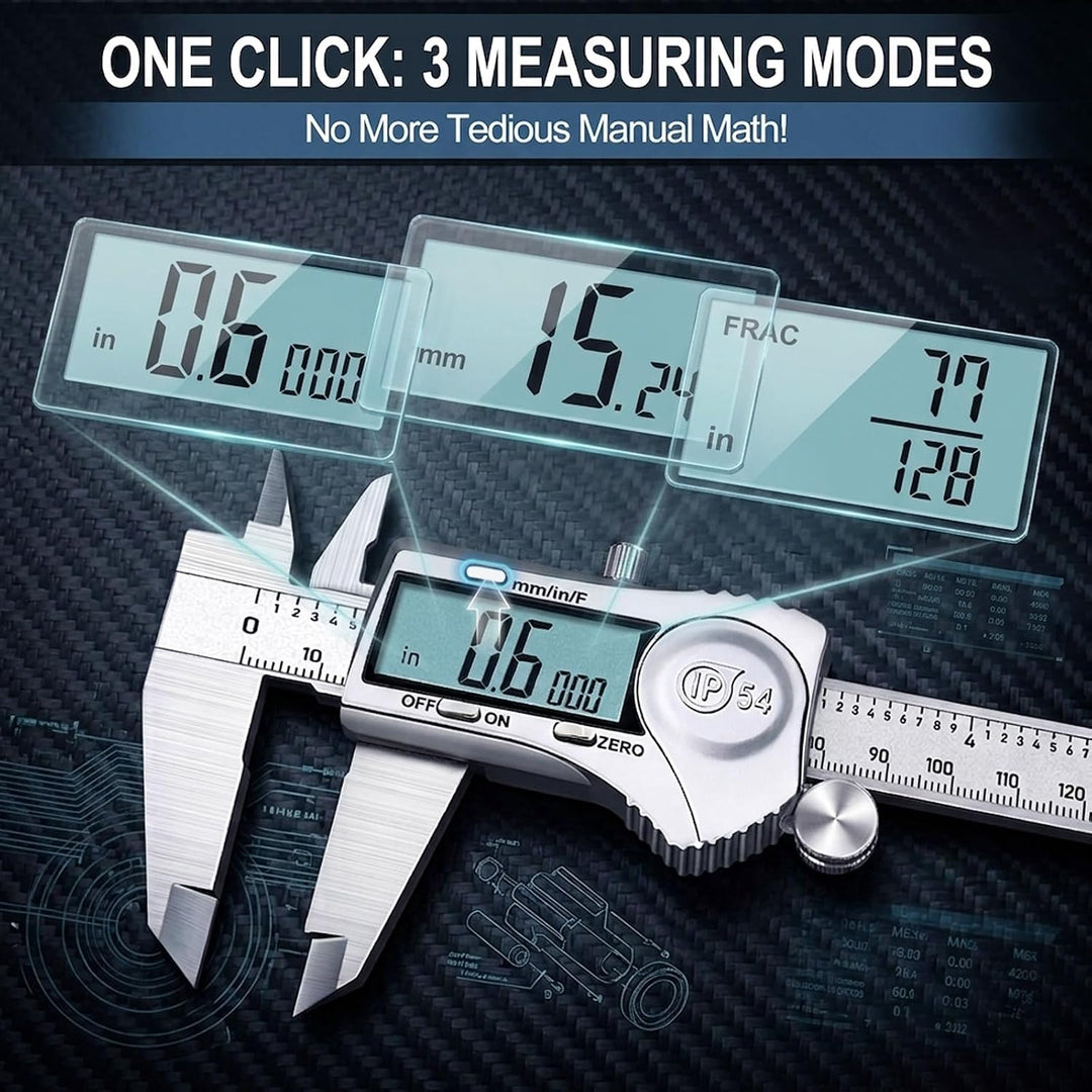Kynup Digital Messschieber, Schieblehre Messwerkzeuge 150mm/6-Zoll Edelstahl IP54 Spritzwasserdicht