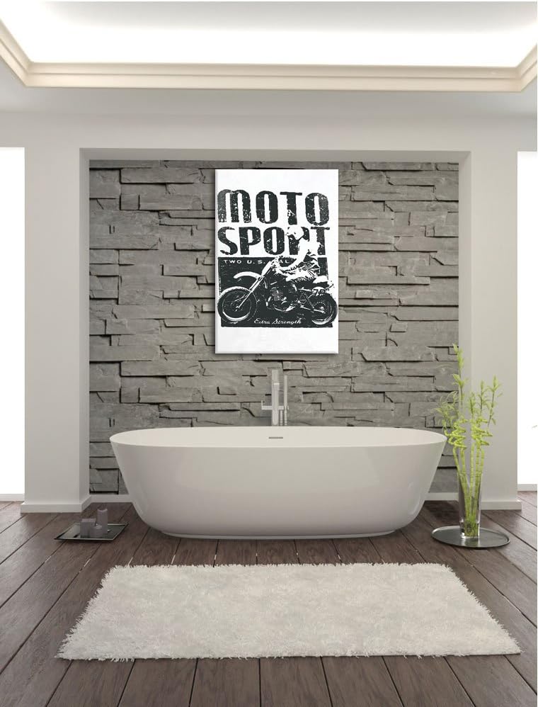 Pixxprint Motor-Sport White Bild auf Leinwand, XXL riesige Bilder fertig gerahmt mit Keilrahmen, Kun