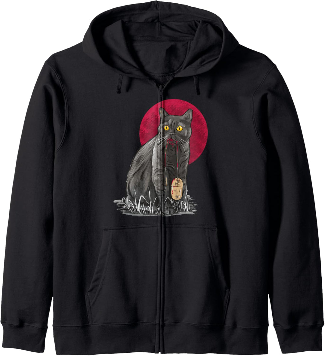 Katzen-Design mit einer Katze, die eine Computermaus erfasst hat. Kapuzenjacke