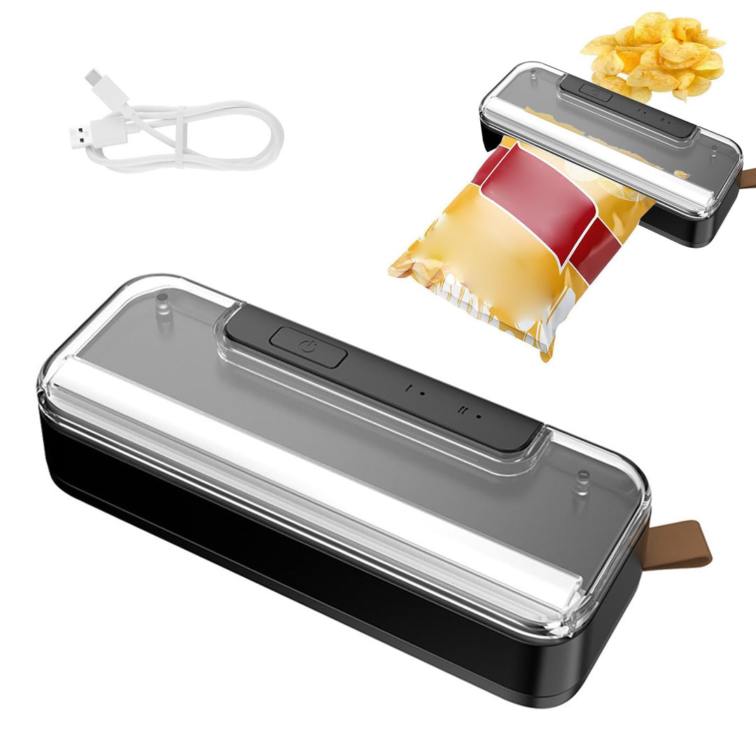 Mini Folienschweissgerät,2 in 1 Bag Sealer mit Cutter,Mini Beutelverschliesser,Wiederaufladbarer Tra