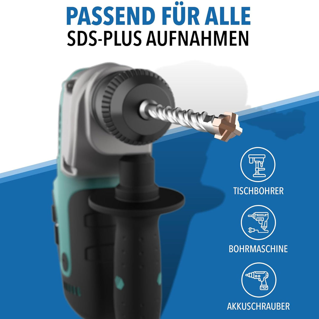 SDS Plus Betonbohrer – 7-teilig inkl. Kassette – Ø 5, 6, 6, 8, 8, 10, 12 mm x 156 mm – Profi Bohrset