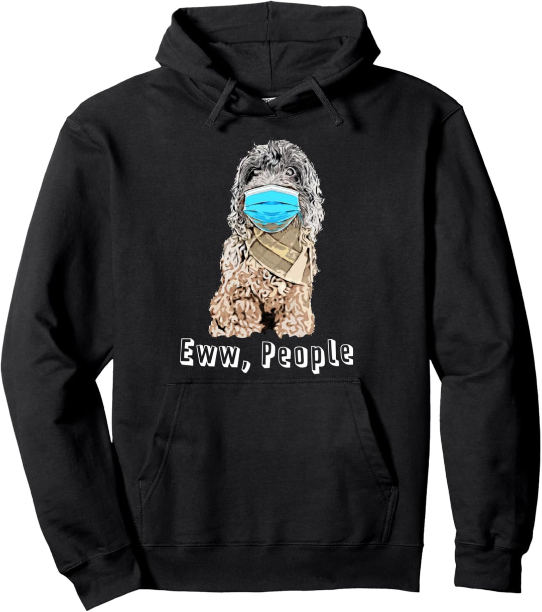 Dog Wearing a Face Mask Funny Cockapoo Lockdown Gift Pullover Hoodie